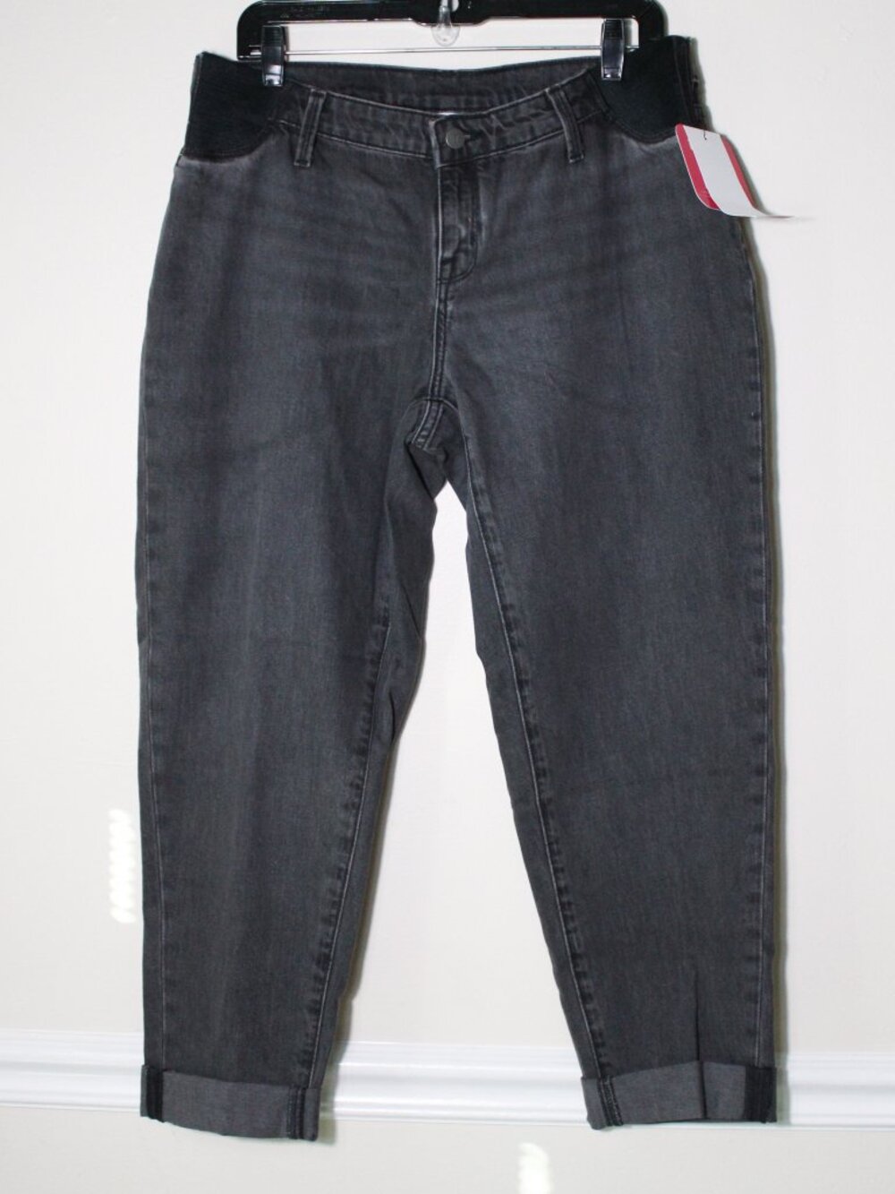 Isabel Maternity Under Belly Boyfriend Ankle Jeans Dark Gray Size 6